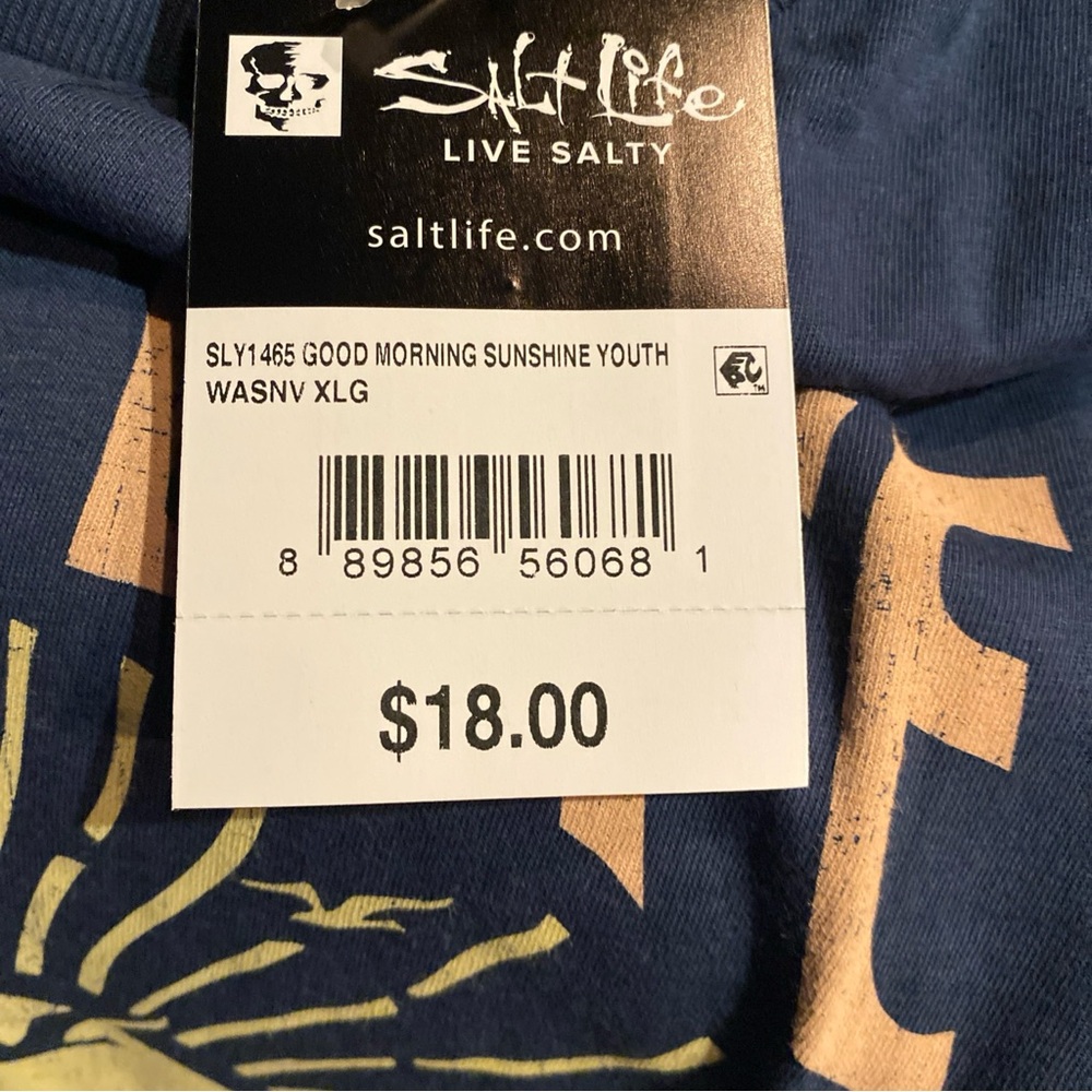 Salt Life Girl’s Navy Good Morning Sunshine Short Sleeve T-Shirt NWT - Picture 4 of 4